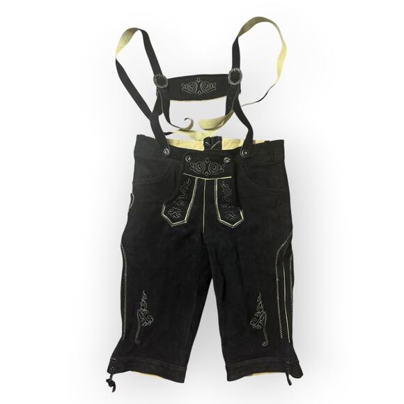 Other - Men’s Black Leather Lederhosen Size XL 40 Waist German Bavarian Oktoberfest